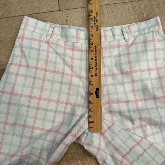 WALTER HAGEN MENS PINK AND WHITE PLAID DRI FIT GOLF SHORT SIZE 36 - Picture 4 of 8
